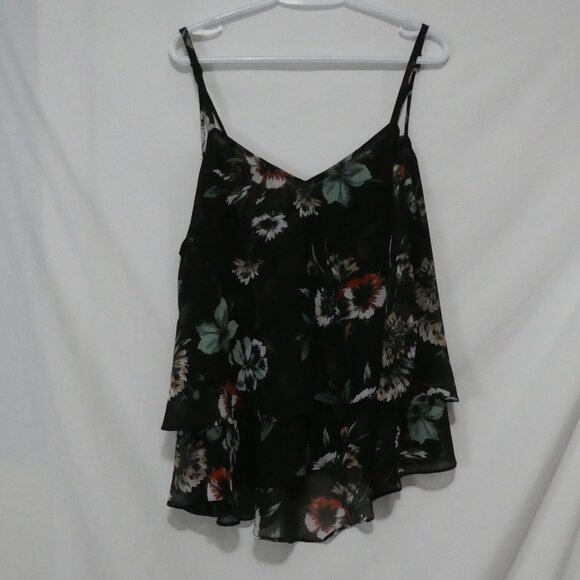TORRID | size 2 | Black Floral Cami Top With Spaghetti Straps - Picture 2 of 15